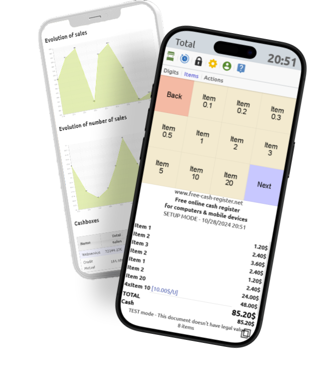 Capture d'écran de l'application sur un smartphone